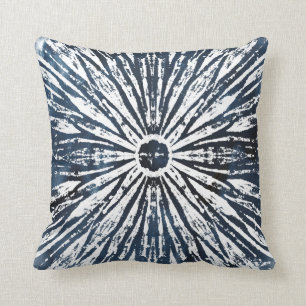 Coussin Motif radial Indigo Ink