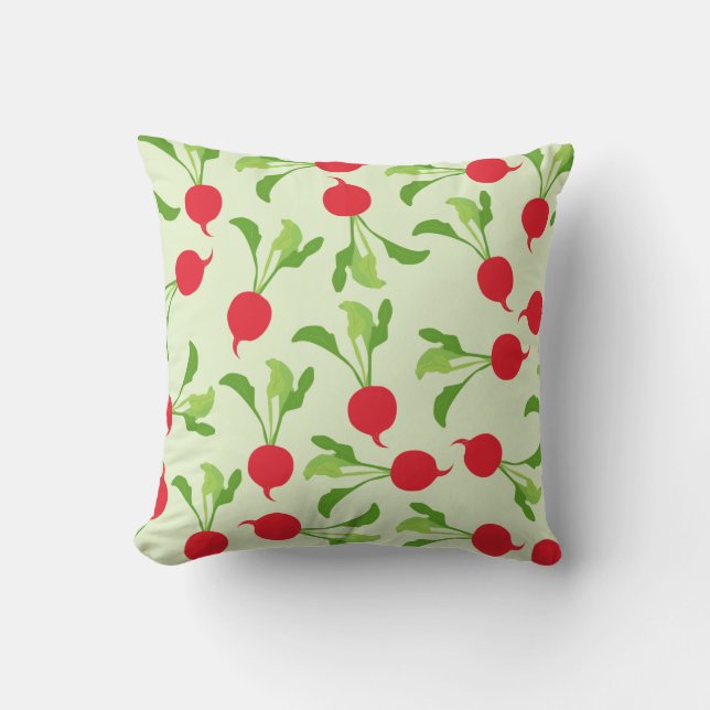 Coussin Motif Radish Red Green (Recto)
