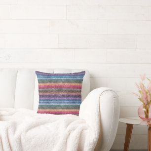 Coussin Motif Rainbow Denim