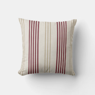 Coussin Motif rayé à carreaux rouge Bourgogne classique