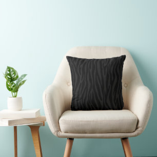Coussin Motif rayé de zèbre Ani noir et blanc classique