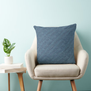 Coussin Motif rayé en denim bleu