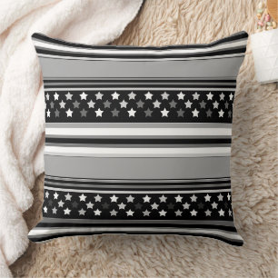 Coussin Motif rayé horizontal avec des étoiles