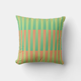 Coussin Motif rayé vert orange