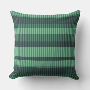 Coussin Motif rayé vertical de nuances vertes