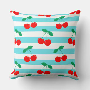 Coussin Motif Rayure Cerise – Cadeau & Décoration de Fruit
