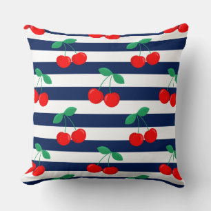 Coussin Motif Rayure Cerise – Cadeau & Décoration de Fruit