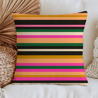 Coussin Motif rayure de lignes horizontales colorées Abstr