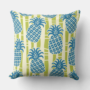 Coussin Motif rayures bambou ananas Tiki