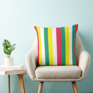 Coussin Motif rayures colorées d'été