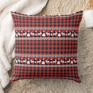 Coussin Motif renne à carreaux de Buffalo Fair Isle