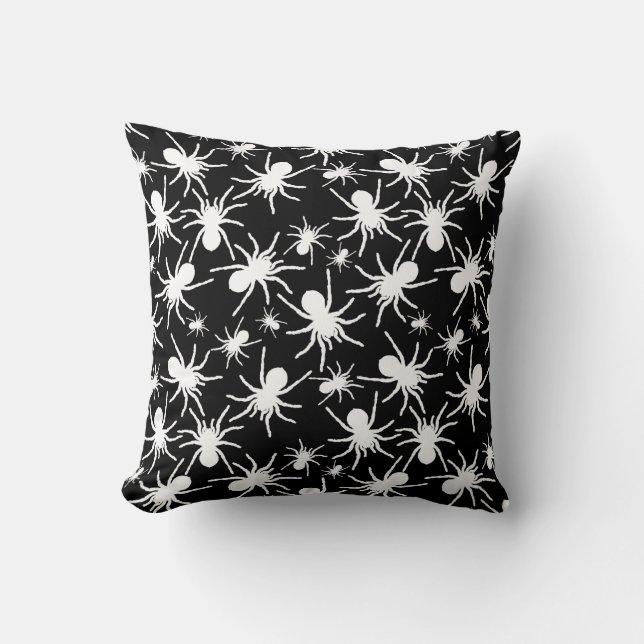 Coussin Motif Répétant noir et blanc | Spider Motif (Recto)