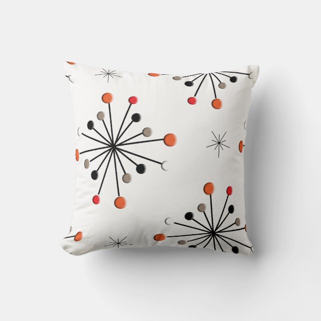Coussin Motif rétro de l'étoile atomique (Recto)