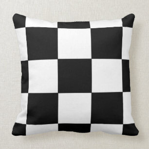 Coussin Motif Retro noir et blanc