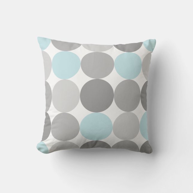 Coussin Motif rond de cercle de turquoise grise et (Recto)