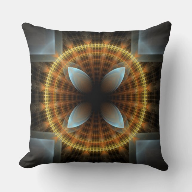 Coussin Motif rond fractal fée orné (Recto)