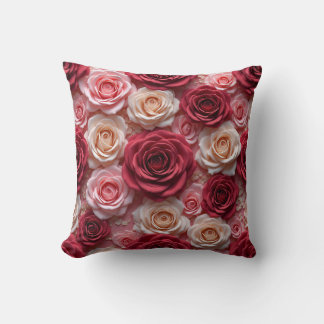 Coussin motif rose