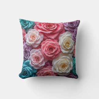 Coussin motif rose