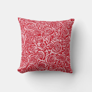 Coussin Motif Rose Abstrait moderne, Rose rouge et rose