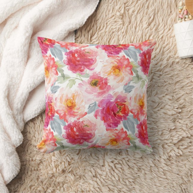Coussin Motif rose Aquarelle Peony (Couverture)
