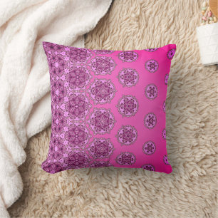 Coussin Motif rose chaud et violet