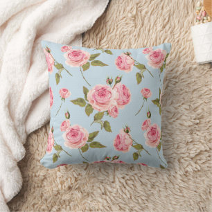 Coussin Motif rose et Pois