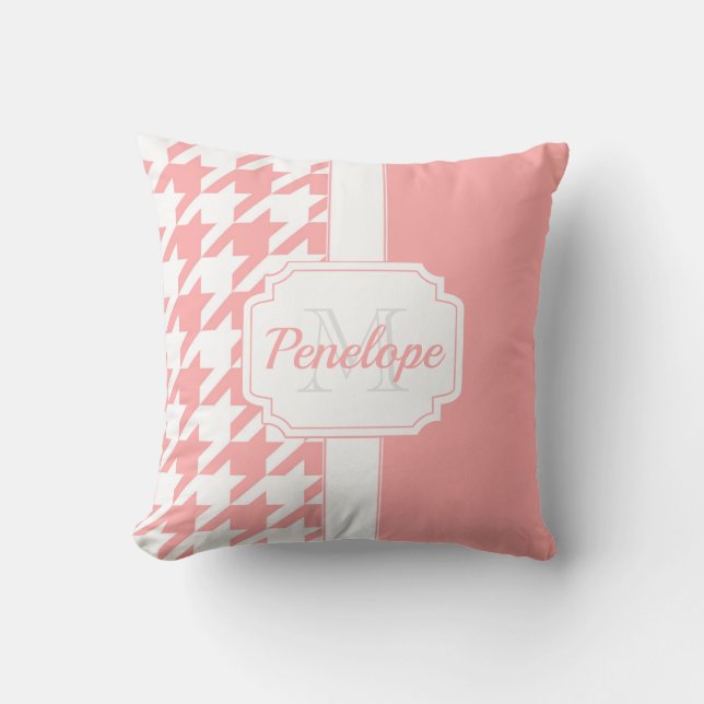Coussin Motif rose Houndstooth (Recto)