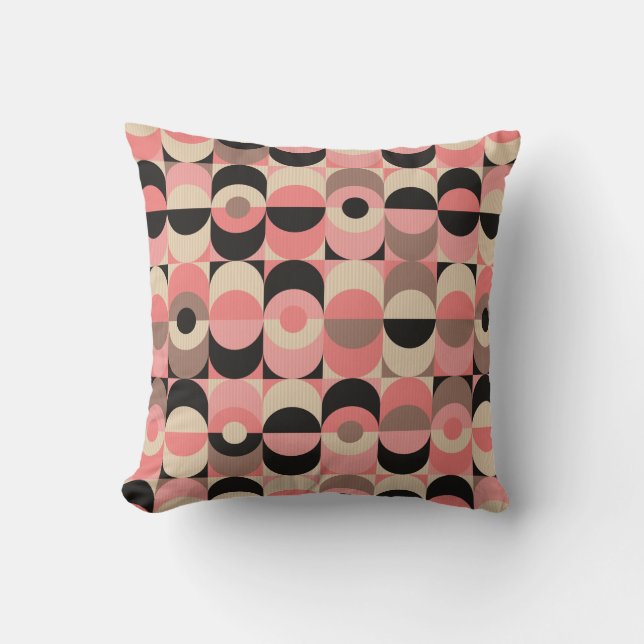 Coussin Motif rose moderne de la moitié du siècle (Recto)