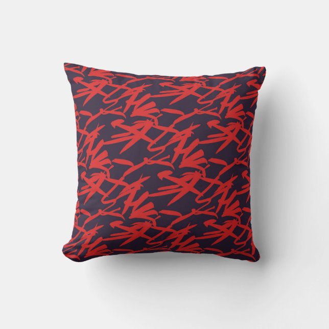 Coussin Motif rouge et bleu (Recto)