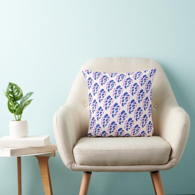 Coussin Motif royal bleu et rose (Chaise)