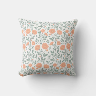Coussin Motif rustique avec fleurs roses
