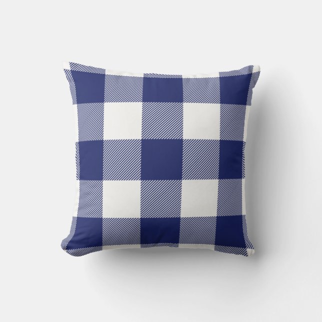 Coussin Motif rustique de contrôle de Buffalo de bleu (Recto)
