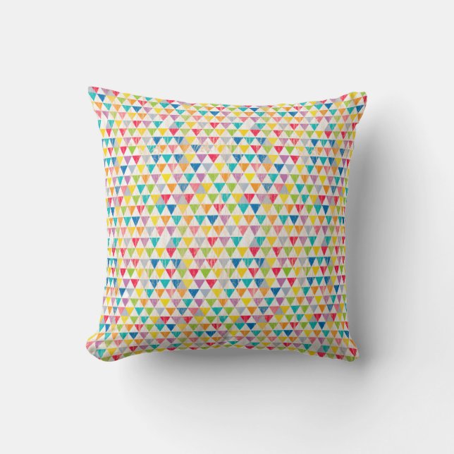 Coussin Motif rustique de triangles d'arc-en-ciel de style (Recto)