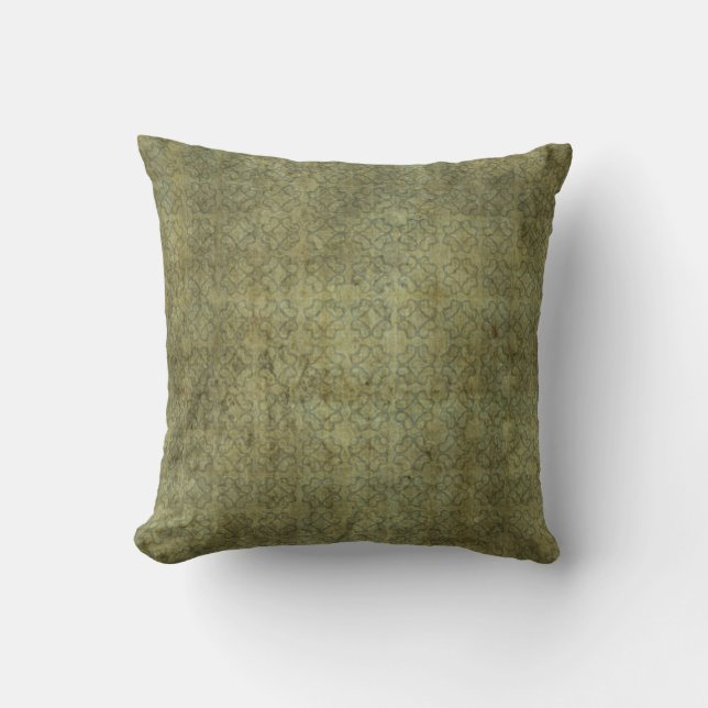 Coussin Motif sale de vert de mousse (Recto)