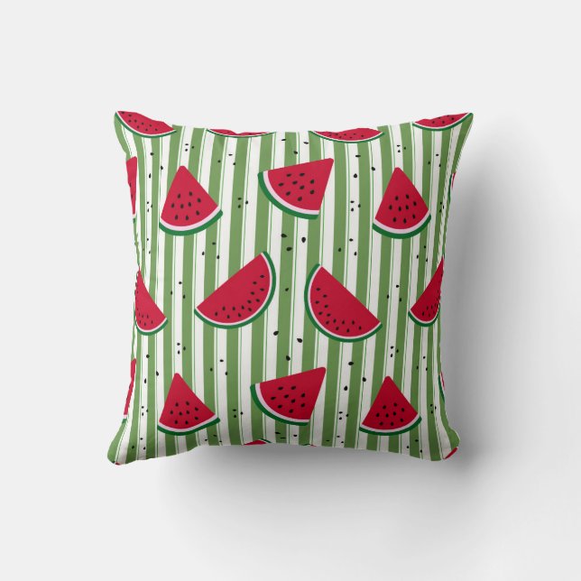 Coussin Motif sans couture à rayures de pastèque (Verso)