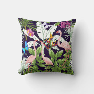 Coussin Motif sans couture, arrière - plan avec flamant et