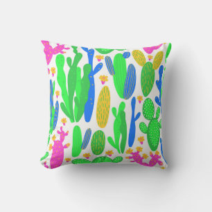 Coussin motif sans couture avec cactus sur arrière - plan