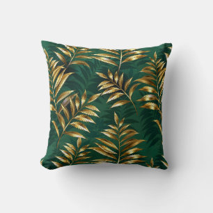 Coussin Motif sans couture avec fougères dorées