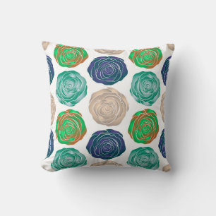 Coussin Motif sans couture beige, verte et violette.