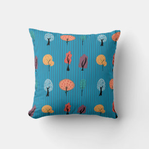 Coussin Motif sans couture d'arbre abstrait coloré