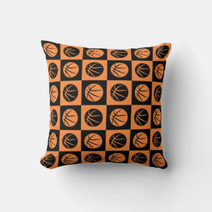 Coussin Motif sans couture de basket-ball à carreaux