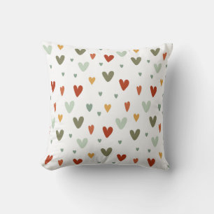 Coussin Motif sans couture de cœurs pastel colorés