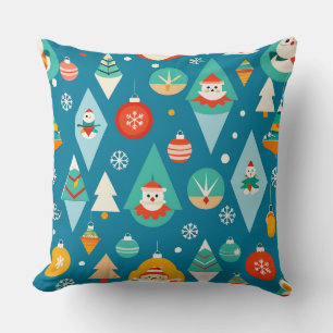 Coussin Motif sans couture de Noël lumineux Fêtes d'hiver