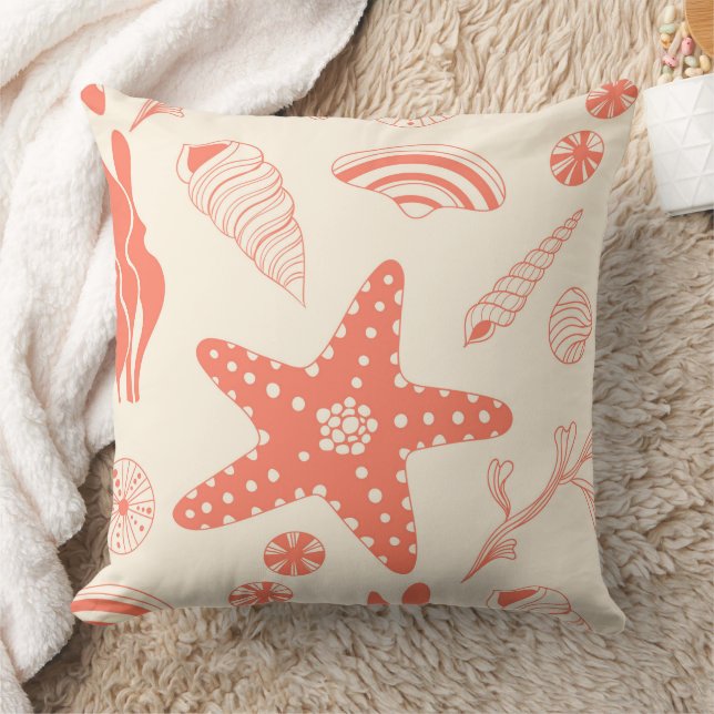 Coussin Motif sans joint avec coquillages (Couverture)