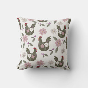 Coussin Motif sans soudure de Pâques avec poulet.