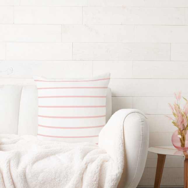Coussin Motif simple à rayures rose clair moderne (Canapé)