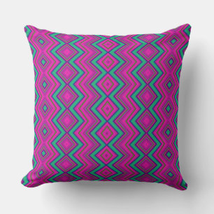 Coussin Motif simple zig-zag violet
