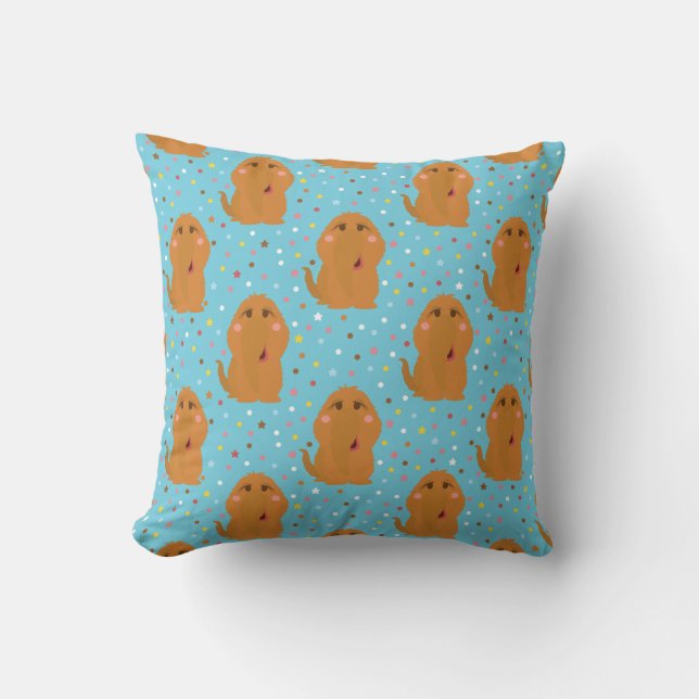 Coussin Motif Snuffleupagus Blue Stars & Dots (Recto)