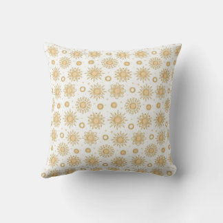 Coussin Motif Soleil Doré et Étoile