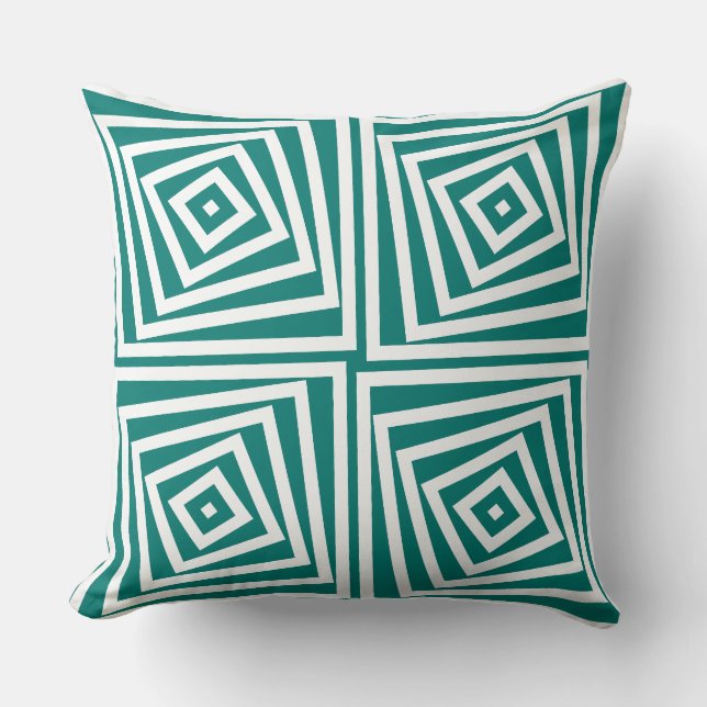 Coussin Motif spiral pour boîte élégante verte et blanche (Recto)